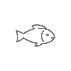 Fish, aquatic animal line icon.