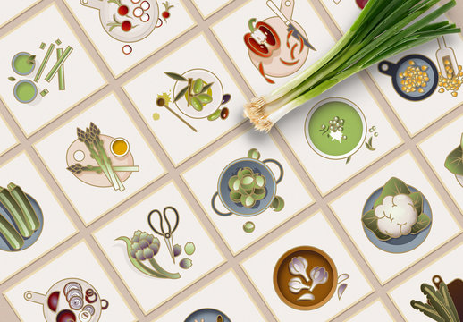 30 Colorful Vegetable Icons Layout