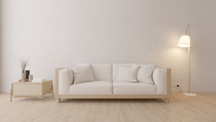interior with sofa and lamp modern design