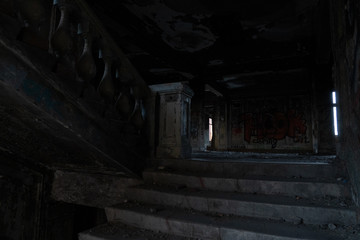 Fototapeta na wymiar Ruined building stairs