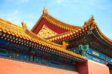 Fototapeta na wymiar Beijing - April 25, 2015. Palace of the Forbidden City, Beijing, China's ancient building, Emperor's seat.