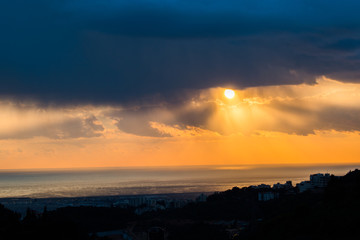This is a capture of a sunset in Beirut and you can see the orange color formed by the sun and the beautiful horizon