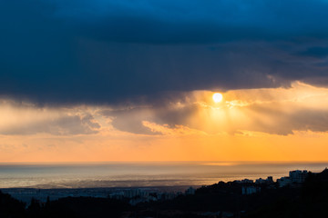 This is a capture of a sunset in Beirut and you can see the orange color formed by the sun and the beautiful horizon