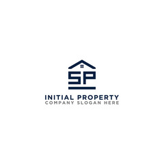 Logo template vector Design, property, real estate with the initials SP - Vector
