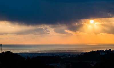 This is a capture of a sunset in Beirut and you can see the orange color formed by the sun and the beautiful horizon