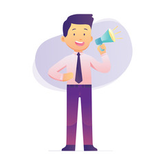 vector illustration worker announce we are hiring, we are hiring concept for banner