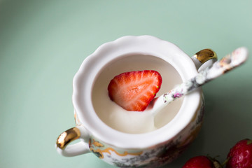 strawberries in sauce