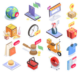 Electronic Shopping Icons Collection