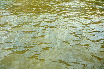 Closeup Surface of Water in Chao Phraya River Background.