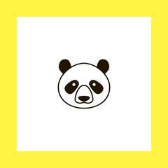 panda vector icon. flat design