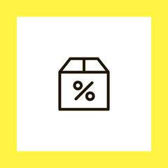 percent box vector icon. flat design