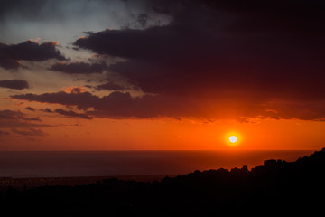 This is a capture of a sunset in Beirut and you can see the orange color formed by the sun and the beautiful horizon