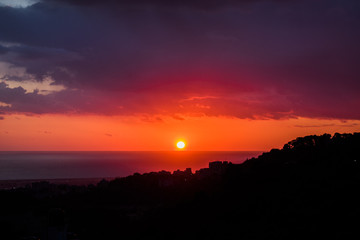 This is a capture of a sunset in Beirut and you can see the orange color formed by the sun and the beautiful horizon