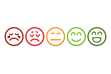 Smiley Faces Rating Icons. Customer Review, Rating, Like Concepts.