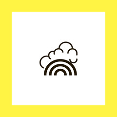 Obraz premium rainbow and cloud vector icon. flat design
