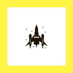 rocket vector icon. flat design