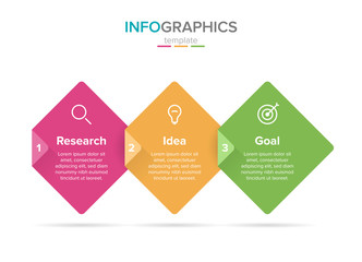 Vector infographic label template with icons. 3 options or steps. Infographics for business concept. Can be used for info graphics, flow charts, presentations, web sites, banners, printed materials.