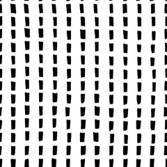 Geometric vector seamless pattern with simple shapes . Hand drawn black marker marks - squares and lines on white background.