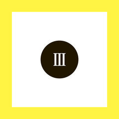 rome three vector icon. flat design