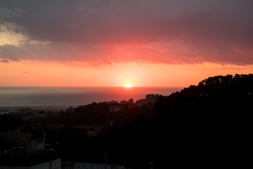 This is a capture of a sunset in Beirut and you can see the orange color formed by the sun and the beautiful horizon
