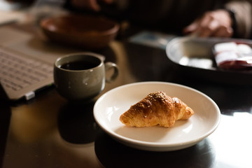 afternoon snacks of croissant