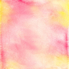 Watercolor abstract background, hand painted illustration with red and yellow gradient brush strokes.