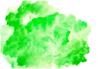 green watercolor strokes on paper.Design the sample for the texts of postcards