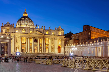 Fototapeta na wymiar Saint Peter Basilica building in Vatican Rome