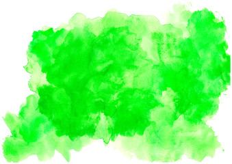 green watercolor strokes on paper.Design the sample for the texts of postcards