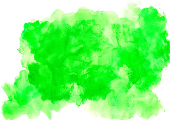 Obraz premium green watercolor strokes on paper.Design the sample for the texts of postcards