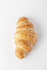 Isolated croissants white background. Tasty croissants
