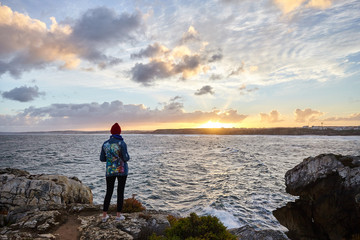 woman at sunrise