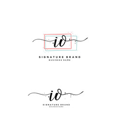 I O IO Initial letter handwriting and  signature logo.