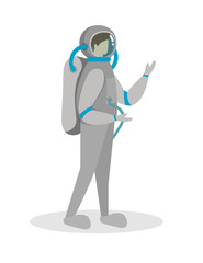 Spaceman, Cosmonaut Character in Spacesuit, Helmet
