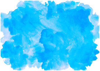 Obraz premium blue watercolor abstract colorful touches on white background.Creative background for design and texts