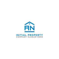 Logo template vector Design, property, real estate with the initials AN - Vector