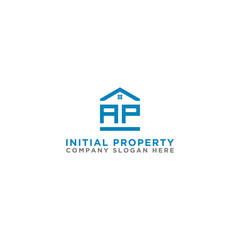 Logo template vector Design, property, real estate with the initials AP - Vector