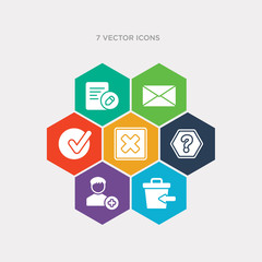simple set of delete button, round add button, round help button, round delete icons, contains such as icons tick box, email envelope edit and more. 64x64 pixel perfect. infographics vector