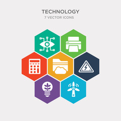 simple set of eolic, ecologic bulb, electric, file storage icons, contains such as icons calculations, paper printer, black eye and more. 64x64 pixel perfect. infographics vector
