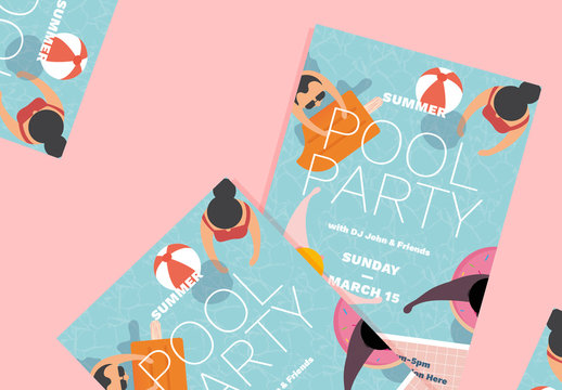 Summer Pool Party Flyer 