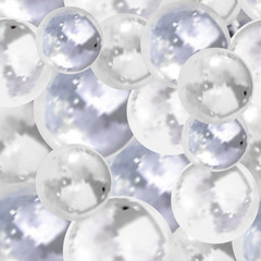 Vector Seamless Pattern, Bubbles Background, 3D Illustration.