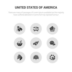 9 round vector icons such as thanksgiving ornament, thanksgiving peacock, american native, pumpkin pie, cornucopia contains porridge, sticker, american civil war, slavery in the united states.