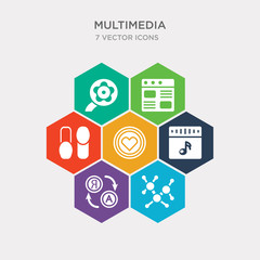 simple set of substance, translate, multimedia, favorites icons, contains such as icons switches, interface, roll and more. 64x64 pixel perfect. infographics vector