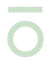 Greece circle ornament and greek brush with meander