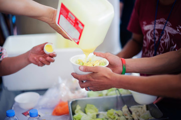 Donate leftover food to hungry people, Concept of poverty and hunger