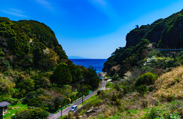 [静岡県] 南伊豆の河津町の海岸風景