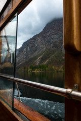The view of the mountains from a boat ride 