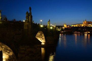 Fototapeta na wymiar Charles Bridge in Prague at night