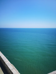 calm and blue horizon sea