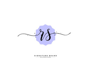 R S RS initial logo handwriting  template vector